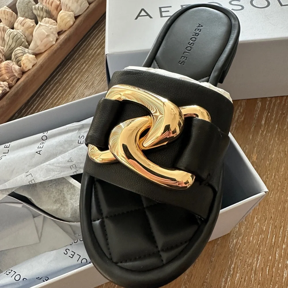 NWT Aerosoles Sz 6 Black & Gold Ortholites Luxury - never worn - Picture 10 of 10